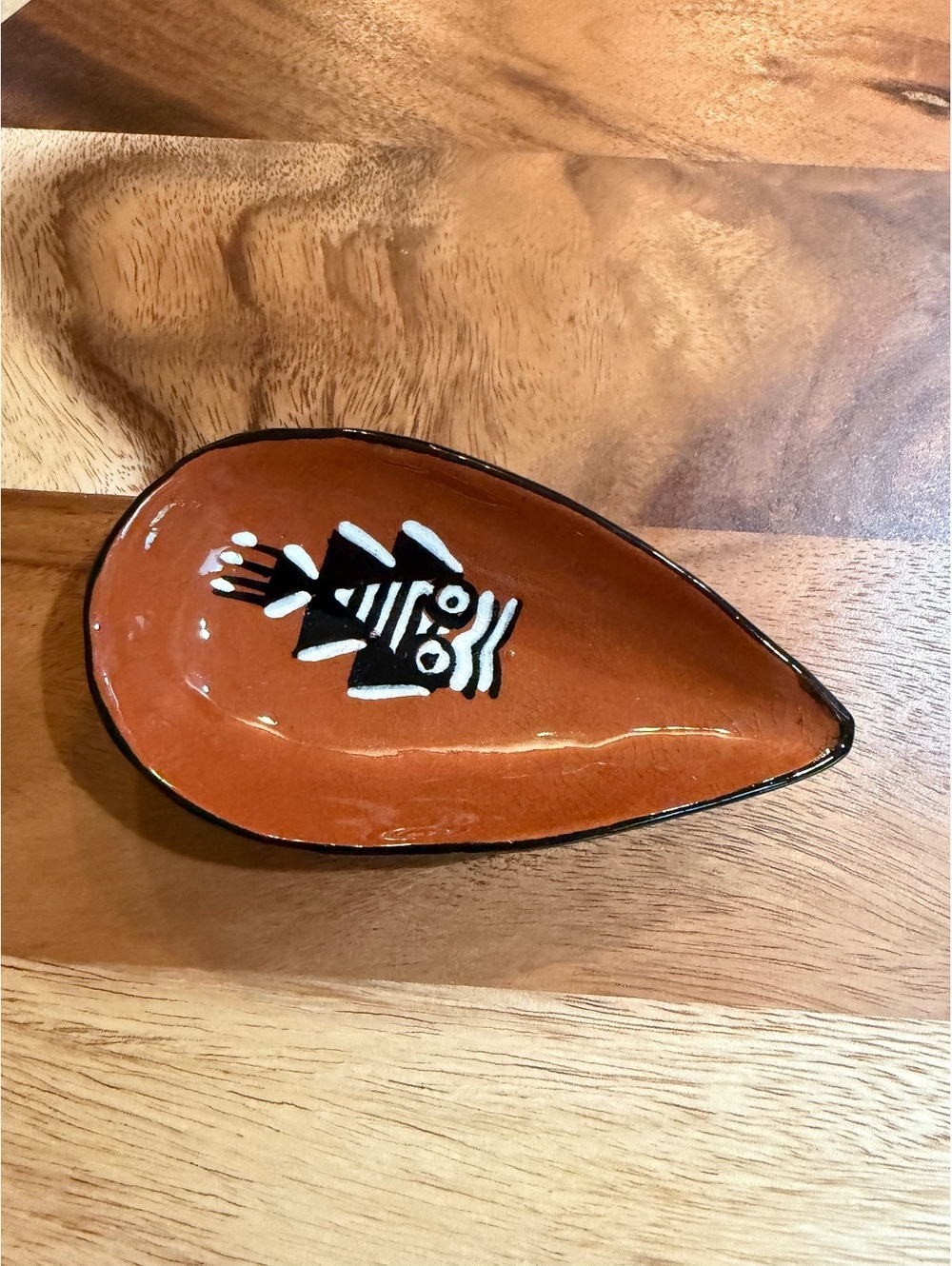 Mid-Century Modernist Owl Terracotta Spoon Rest Trinket Dish